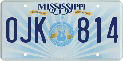MS license plate OJK814