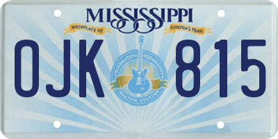 MS license plate OJK815