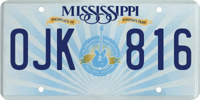 MS license plate OJK816