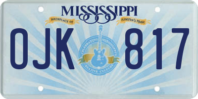 MS license plate OJK817