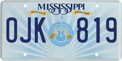MS license plate OJK819