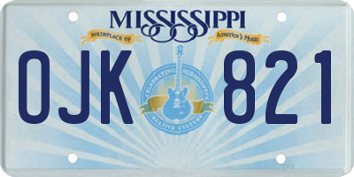 MS license plate OJK821