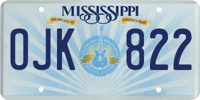 MS license plate OJK822