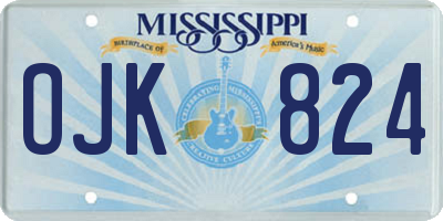 MS license plate OJK824