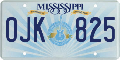 MS license plate OJK825