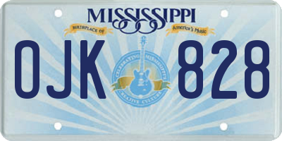 MS license plate OJK828