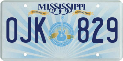MS license plate OJK829