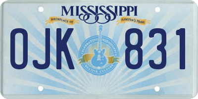 MS license plate OJK831