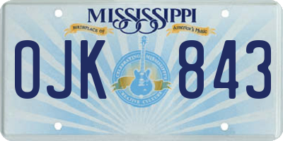 MS license plate OJK843