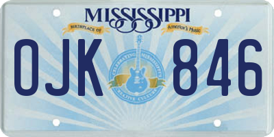 MS license plate OJK846