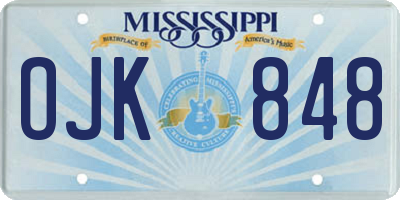 MS license plate OJK848