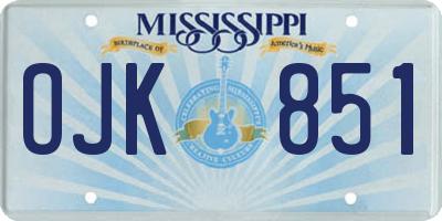 MS license plate OJK851