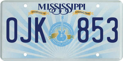 MS license plate OJK853