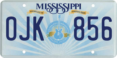 MS license plate OJK856