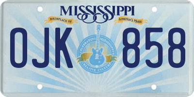 MS license plate OJK858