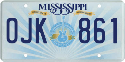 MS license plate OJK861