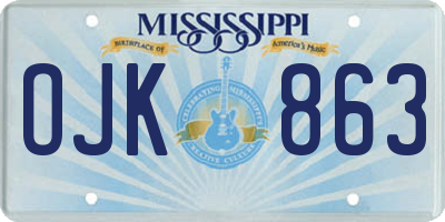 MS license plate OJK863