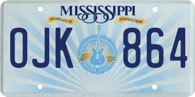 MS license plate OJK864