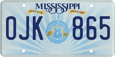 MS license plate OJK865