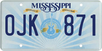 MS license plate OJK871