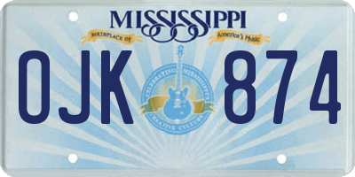 MS license plate OJK874