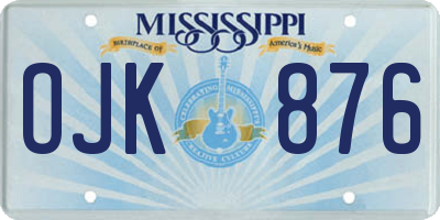 MS license plate OJK876