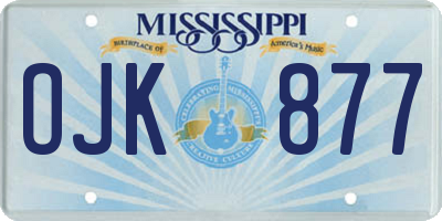 MS license plate OJK877