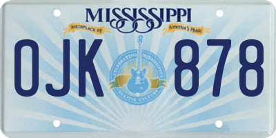 MS license plate OJK878