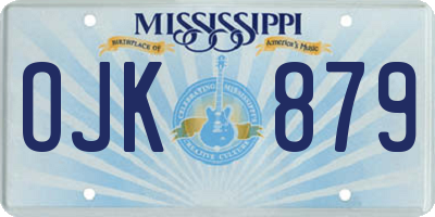 MS license plate OJK879