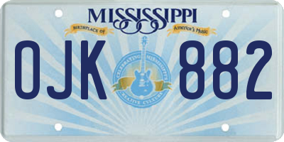 MS license plate OJK882