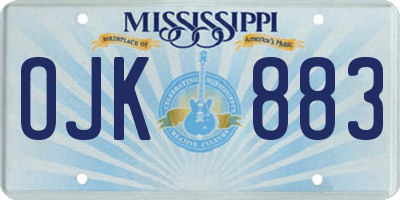 MS license plate OJK883