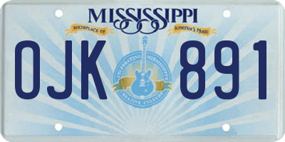 MS license plate OJK891
