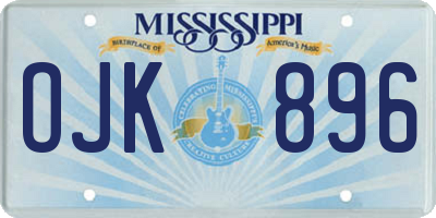 MS license plate OJK896