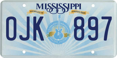 MS license plate OJK897
