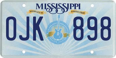 MS license plate OJK898