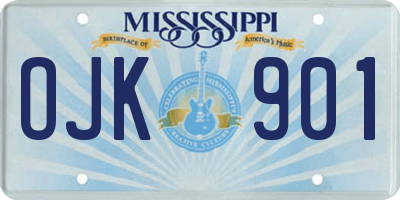 MS license plate OJK901