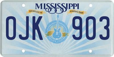 MS license plate OJK903