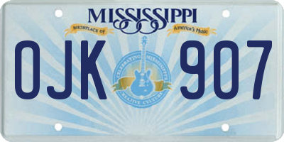 MS license plate OJK907