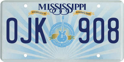 MS license plate OJK908