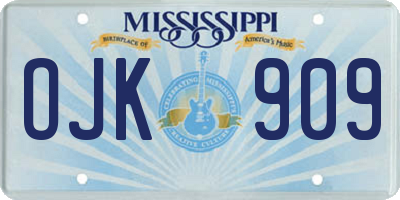 MS license plate OJK909