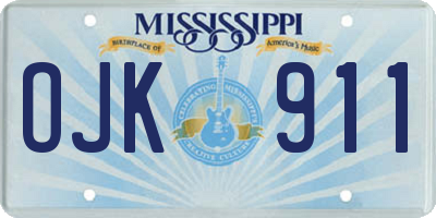 MS license plate OJK911