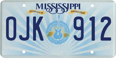 MS license plate OJK912