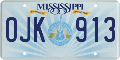 MS license plate OJK913