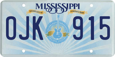 MS license plate OJK915