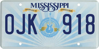 MS license plate OJK918