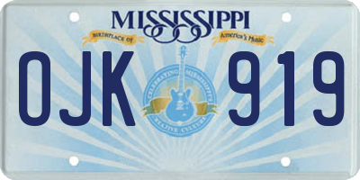 MS license plate OJK919
