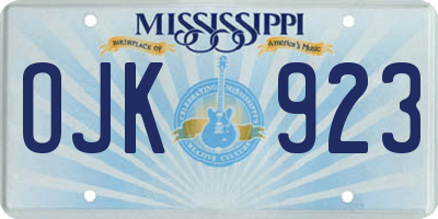 MS license plate OJK923