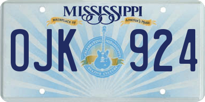 MS license plate OJK924