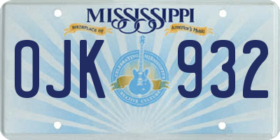 MS license plate OJK932