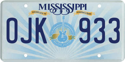 MS license plate OJK933